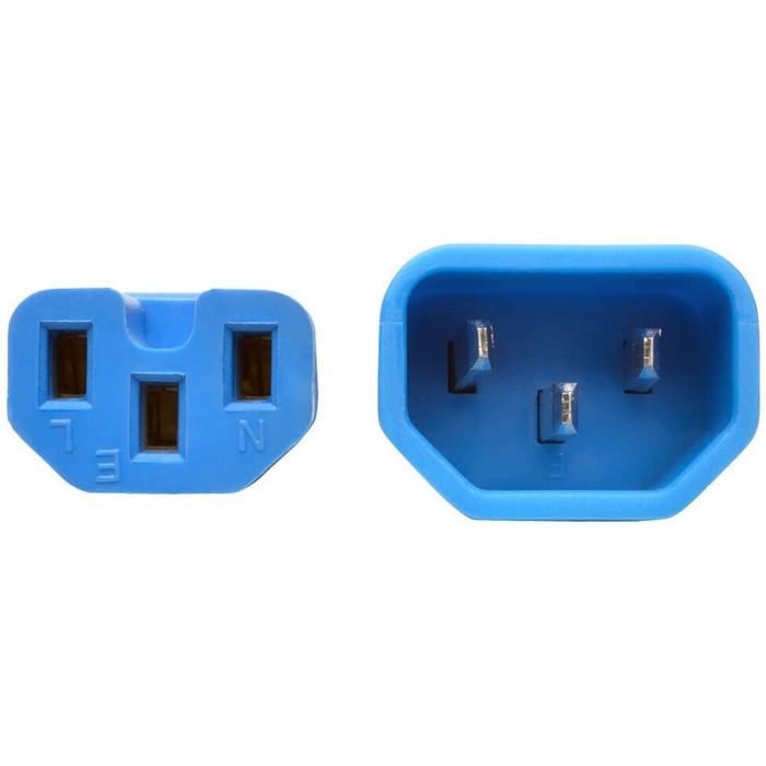 Alternate-Image2 Image for Tripp Lite Heavy Duty Computer Power Cord 15A 14AWG C14 to C15 Blue 6' 6ft