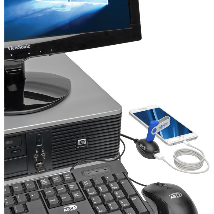 Alternate-Image1 Image for Tripp Lite 5ft 2-Port USB 2.0 Hi-Speed Desktop Gold A/A Extension Cable M/F