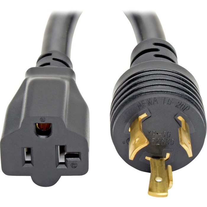 Main image for Tripp Lite 6in Power Cord Adapter Cable L5-20P to 5-15/20R with Locking Connectors Heavy Duty 20A 12AWG 6"