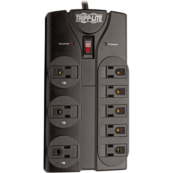Alternate-Image2 Image for Tripp Lite Protect It! 8-Outlet Surge Protector 8 ft. (2.43 m) Cord 1440 Joules Black Housing
