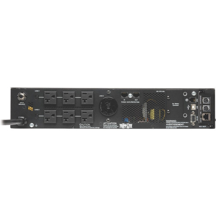 Rear Image for Tripp Lite UPS Smart Online 2200VA 1800W Rackmount 120V LCD USB DB9 Preinstalled SNMPWEBCARD 2URM