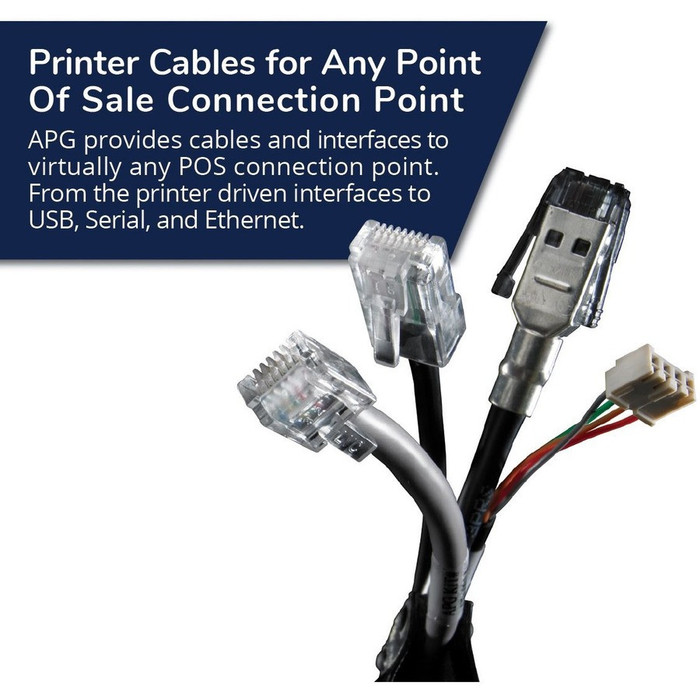 Alternate-Image2 Image for apg Printer Interface Cable | CD-102B Cable for Cash Drawer to Printer | 1 x RJ-12 Male - 1 x RJ-45 Male | Connects to TPG and Ithaca Printers