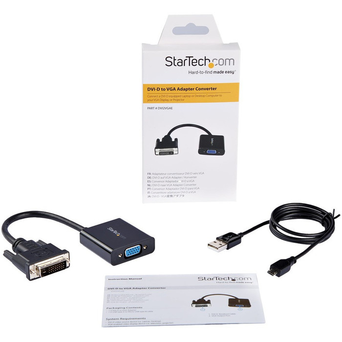 Alternate-Image1 Image for StarTech.com DVI-D to VGA Active Adapter Converter Cable - 1080p