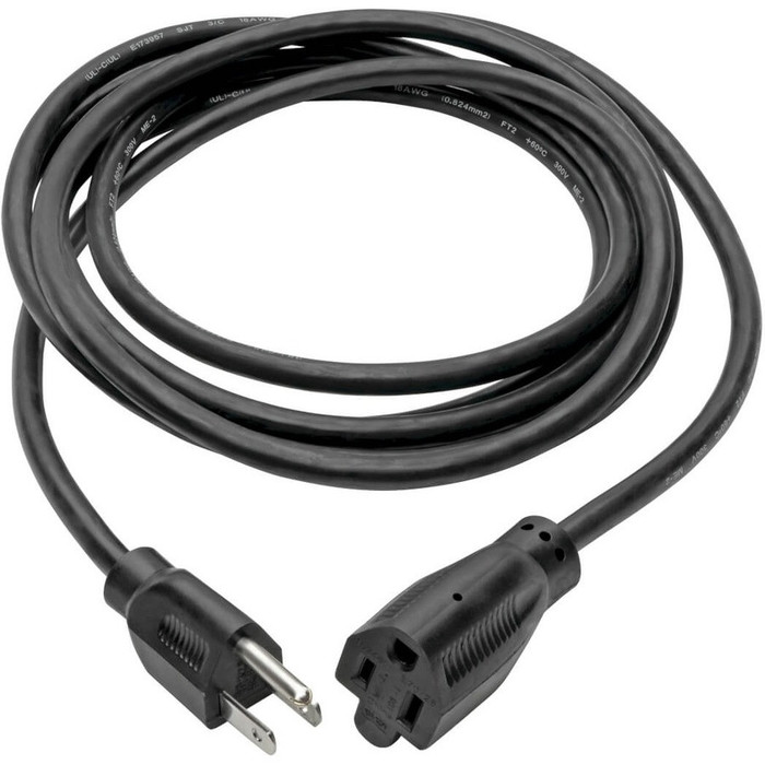 Alternate-Image1 Image for Tripp Lite Computer Power Extension Cord 10A 18AWG 5-15P to 5-15R Black 15'