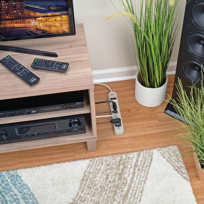 Alternate-Image2 Image for Tripp Lite Protect It! 6-Outlet Surge Protector 15 ft. Cord 790 Joules Diagnostic LED Light Gray Housing