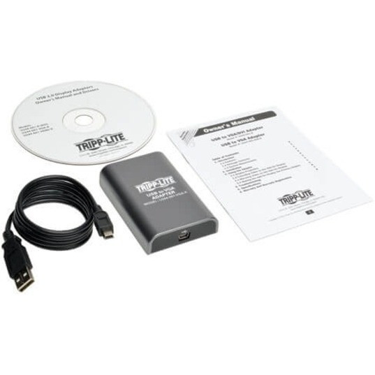 Alternate-Image2 Image for Tripp Lite USB 2.0 to VGA Dual Multi-Monitor External Video Graphics Card Adapter 1080p 60Hz