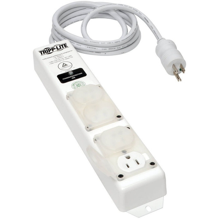 Alternate-Image2 Image for Tripp Lite Safe-IT Surge Protector Power Strip Medical Hospital Antimicrobial Metal 4 Outlet 15' Cord