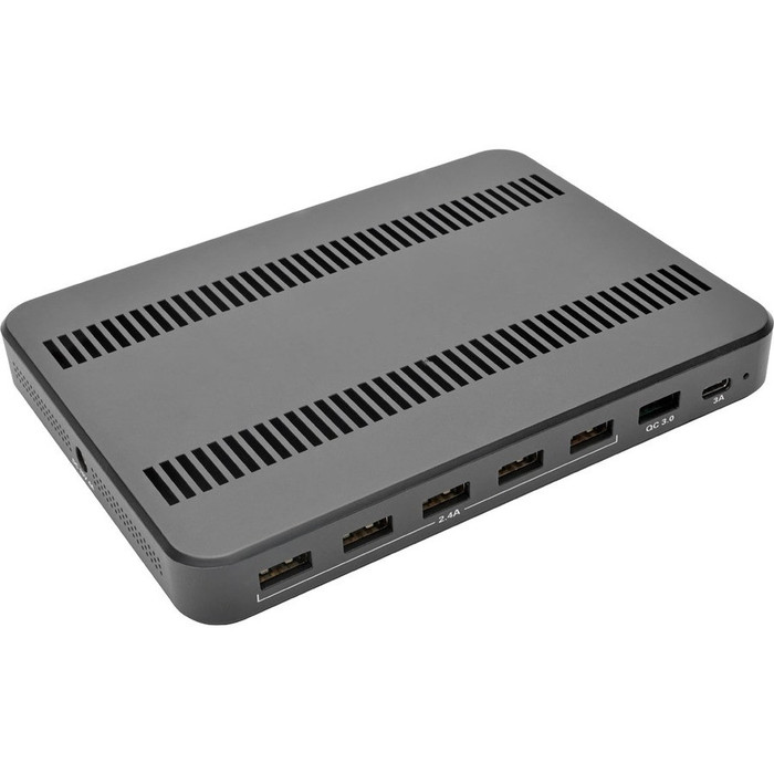 Top Image for Tripp Lite 7-Port USB Charging Station Hub Quick Charge 3.0, USB-C, Storage