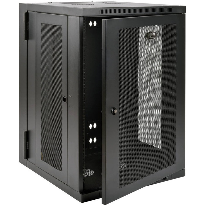 Alternate-Image2 Image for Tripp Lite 18U Wall Mount Rack Enclosure Server Cabinet Swinging Hinged Door Deep