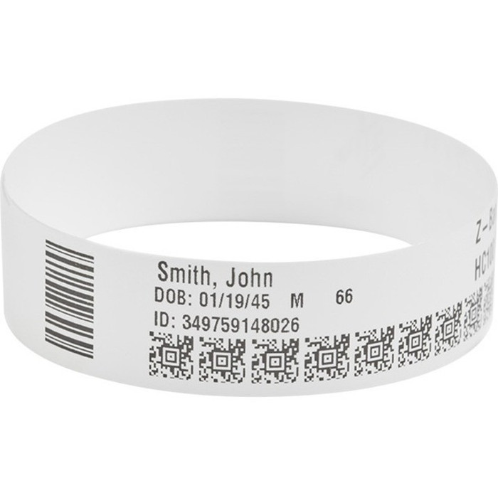 Alternate-Image2 Image for Zebra Wristband Polypropylene 1 x 11in Direct Thermal Zebra Z-Band Direct 1 in core