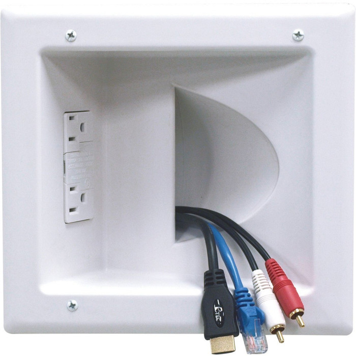 Main image for Peerless-AV Recessed Low Voltage Media Plate With Duplex Surge Suppressor