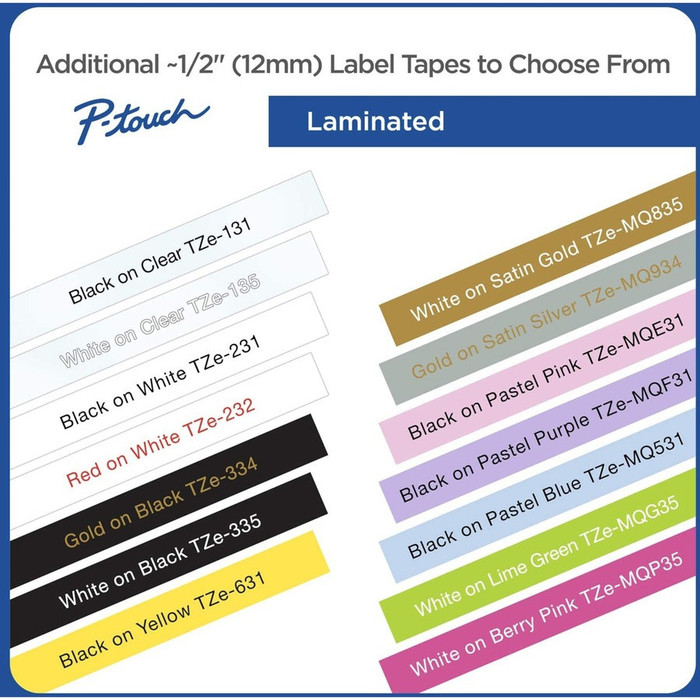 Alternate-Image1 Image for Brother 1/2" Black/Clear Laminated TZe Tape Value Pack