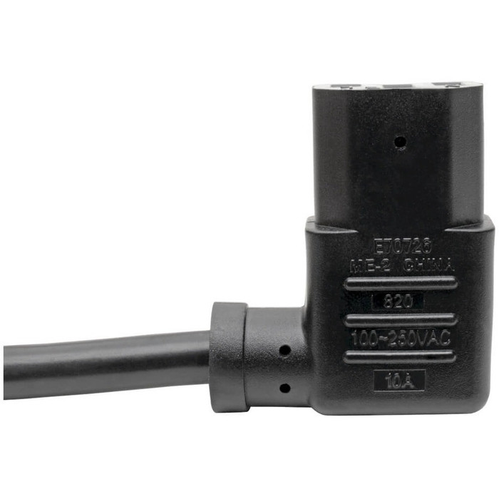 Alternate-Image2 Image for Tripp Lite 6ft Computer Power Cord Cable 5-15P to Left Angle C13 10A 18AWG 6'
