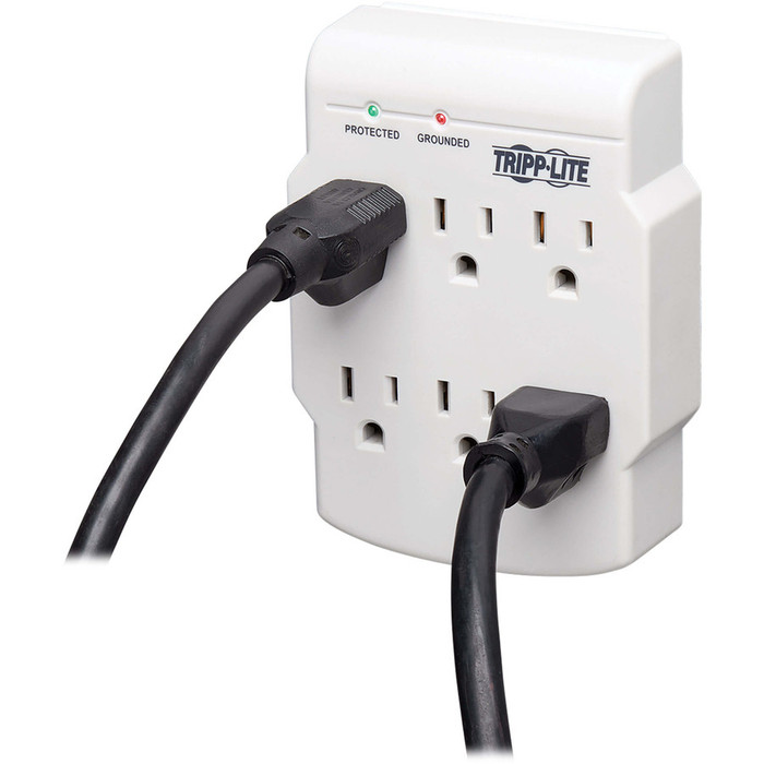 Alternate-Image1 Image for Tripp Lite Protect It! 6-Outlet Low-Profile Surge Protector, Direct Plug-In, 540 Joules, Diagnostic LED