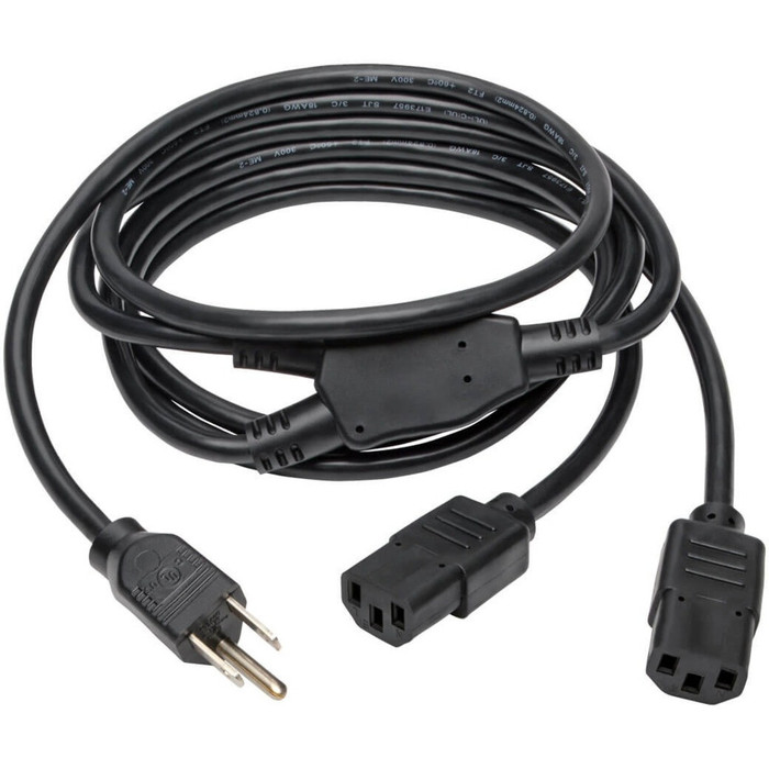 Main image for Tripp Lite Computer Power Cord Y Splitter Cable 5-15P to 2x C13 6ft 18 AWG