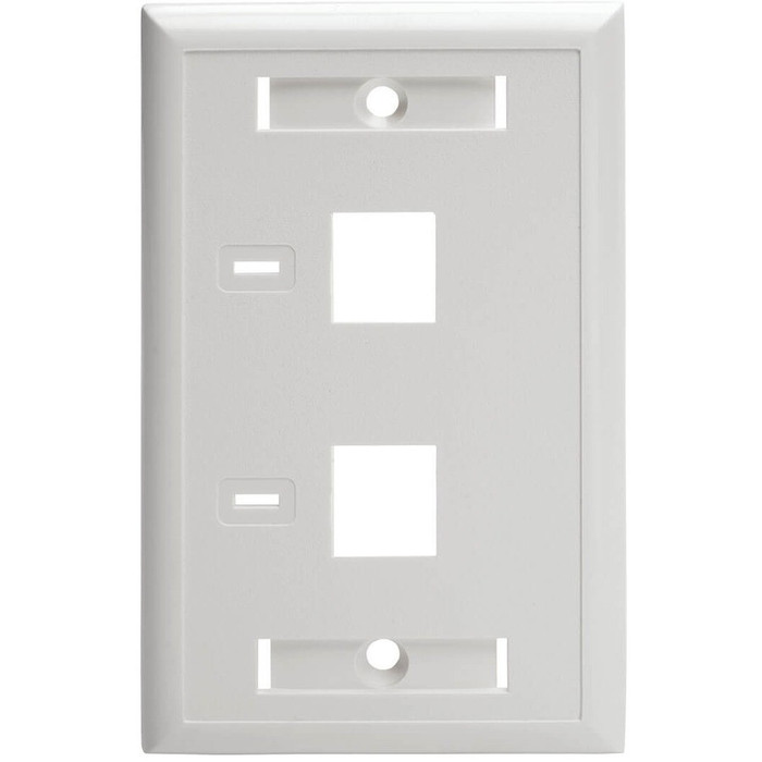 Alternate-Image2 Image for Tripp Lite 2-Port Dual Outlet RJ45 Universal Keystone Jack Face Plate TAA
