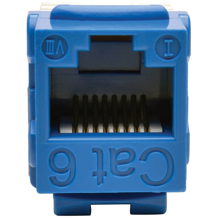 Alternate-Image1 Image for Tripp Lite Cat6 Cat5e 110 Style Punch down Keystone Jack RJ45 Blue TAA GSA