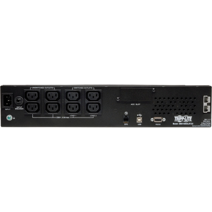Rear Image for Tripp Lite UPS 1500VA 1350W 230V Line-Interactive UPS - 8 C13 Outlets, C14 Input, Network Card Option, LCD, USB, DB9, 2U