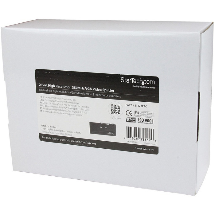 Alternate-Image3 Image for StarTech.com 2 Port High Resolution VGA Video Splitter - 350 MHz