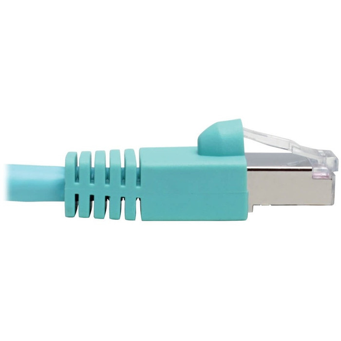 Alternate-Image3 Image for Tripp Lite Cat6a Ethernet Cable 10G STP Snagless Shielded PoE M/M Aqua 12ft