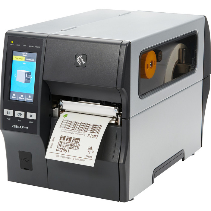 Alternate-Image1 Image for Zebra ZT411 Desktop Direct Thermal/Thermal Transfer Printer - Monochrome - Label Print - Ethernet - USB - Serial - Bluetooth - TAA Compliant