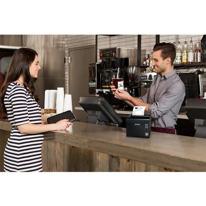 Alternate-Image1 Image for Epson TM-L90II LFC Desktop Direct Thermal Printer - Monochrome - Label/Receipt Print - Ethernet - USB