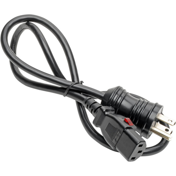 Alternate-Image1 Image for Tripp Lite Hospital-Grade Power Cord NEMA 5-15P to Locking IEC C13 Green Dot 10A 125V 18 AWG 3 ft. (0.91 m) Black
