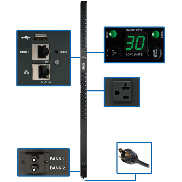 Main image for Tripp Lite PDU Single-Phase Monitored 120V 24 5-15/20R LX Platform 0URM TAA