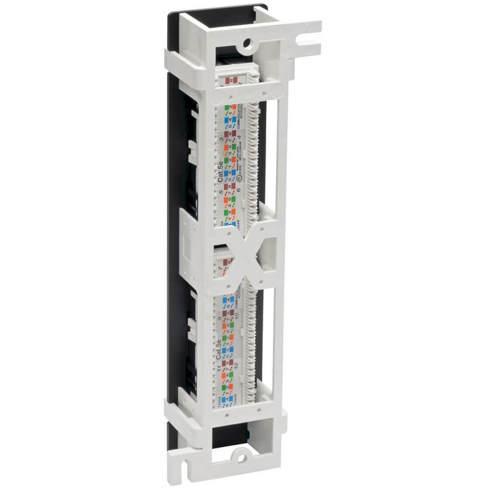 Alternate-Image1 Image for Tripp Lite Cat5 / Cat5e Wall-Mount PoE Patch Panel 12-Port 110 568A/B RJ45