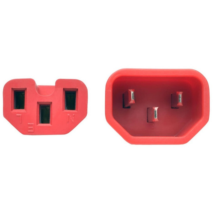 Alternate-Image2 Image for Tripp Lite Heavy Duty Computer Power Cord 15A 14AWG C14 to C15 Red 6' 6ft