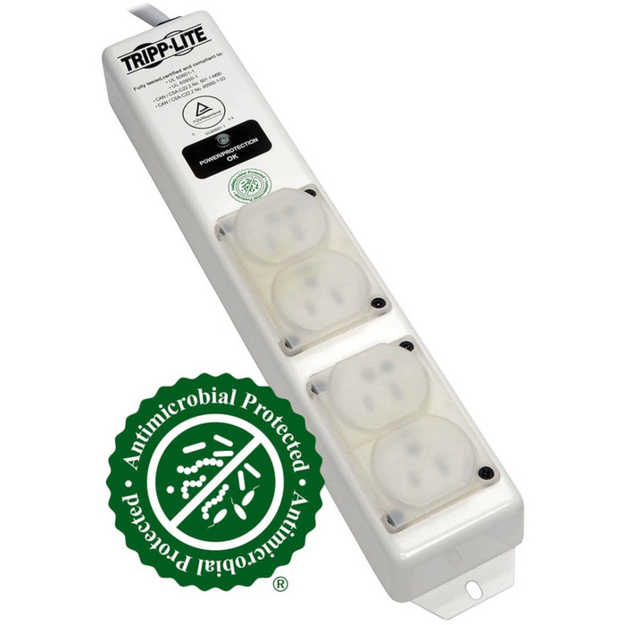 Main image for Tripp Lite Safe-IT Surge Protector Power Strip Hospital Medical Antimicrobial 4 Outlet 6' Cord