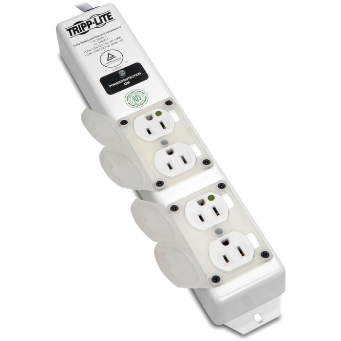Alternate-Image2 Image for Tripp Lite Safe-IT Surge Protector Power Strip Hospital Medical Antimicrobial 4 Outlet 6' Cord