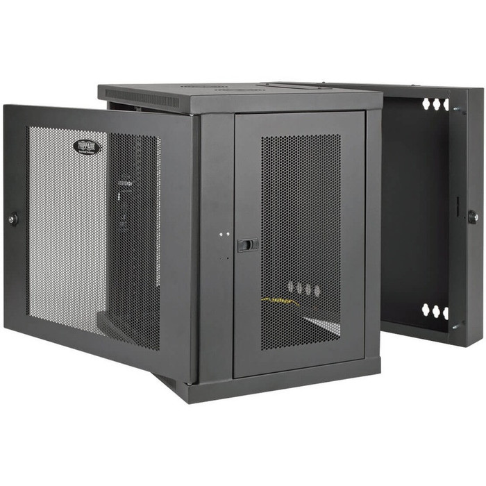 Alternate-Image3 Image for Tripp Lite 12U Wall Mount Rack Enclosure Server Cabinet Swinging Hinged Door Deep