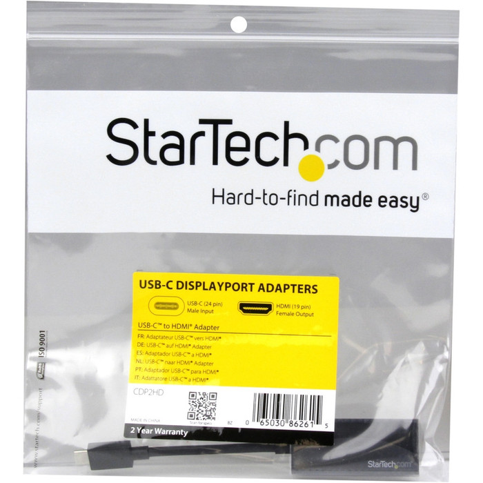 Alternate-Image3 Image for StarTech.com - USB-C to HDMI Adapter - 4K 30Hz - Black - USB Type-C to HDMI Adapter - USB 3.1 - Thunderbolt 3 Compatible