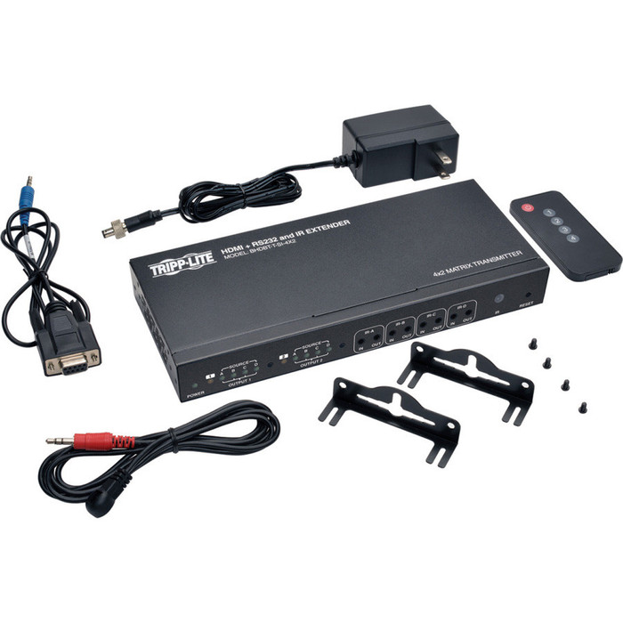 Alternate-Image1 Image for Tripp Lite HDBaseT HDMI Over Cat5e Cat6 Cat6a 4x2 Extender Transmitter, Serial and IR Control 4K x 2K 150m 500ft