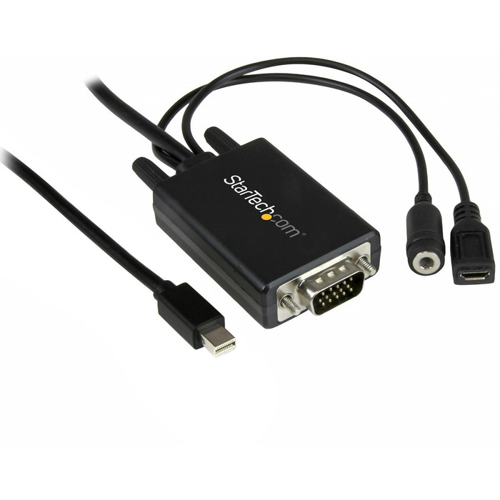 Main image for StarTech.com 6 ft 2m Mini DisplayPort to VGA Adapter Cable with Audio - Mini DP to VGA Converter - 1920x1200