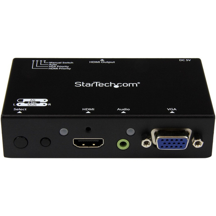 Alternate-Image1 Image for StarTech.com 2x1 HDMI + VGA to HDMI Converter Switch w/ Automatic and Priority Switching - 1080p