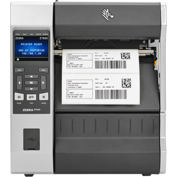Alternate-Image1 Image for Zebra ZT620 Industrial Direct Thermal/Thermal Transfer Printer - Monochrome - Label Print - Ethernet - USB - Serial - Bluetooth