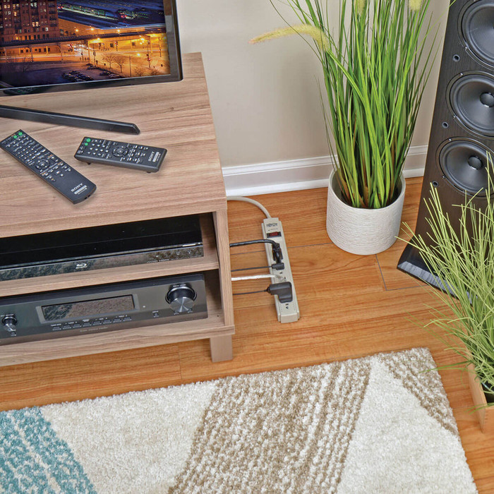 Alternate-Image2 Image for Tripp Lite Surge Protector Power Strip 120V 6 Outlet 8' Cord 990 Joule Flat Plug