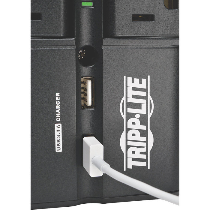 Alternate-Image2 Image for Tripp Lite Surge 4 Outlet 3.4A USB Charger Tablet Smartphone Ipad Iphone
