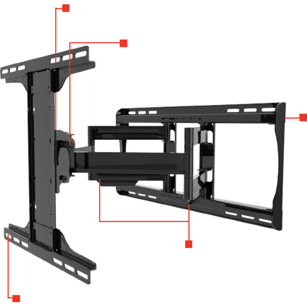 Alternate-Image2 Image for Peerless-AV PA762-UNMH Wall Mount for Flat Panel Display - Black