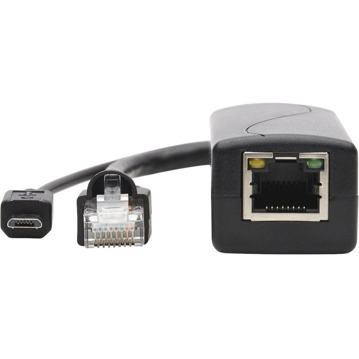 Alternate-Image1 Image for Tripp Lite PoE to USB Micro-B and RJ45 Active Splitter 48V to 5V 1A 100M