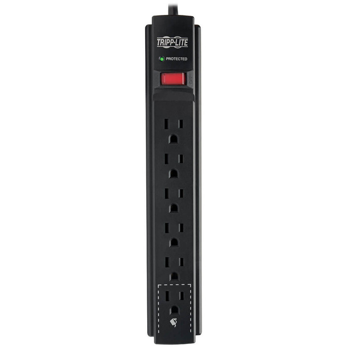 Alternate-Image1 Image for Tripp Lite Protect It! 6-Outlet Surge Protector 15 ft. Cord 790 Joules Black Housing
