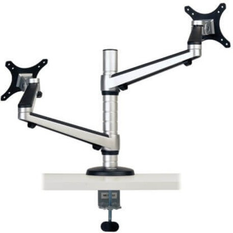 Alternate-Image1 Image for Tripp Lite Dual Display TV Monitor Desk Mount Arm Clamp Full Motion 13-27"