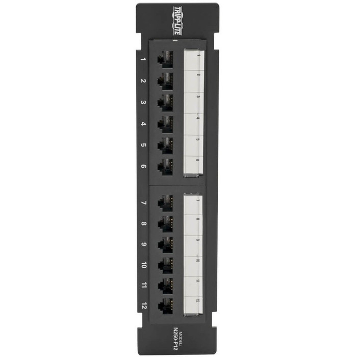 Alternate-Image2 Image for Tripp Lite Cat6 Wall-Mount PoE Patch Panel 12-Port 110/Krone 568A/B RJ45