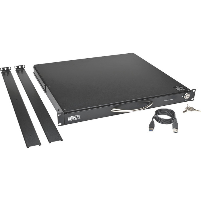 Alternate-Image2 Image for Tripp Lite 1U Rackmount Keyboard w KVM Cable Kit for 2-Post or 4-Post Racks