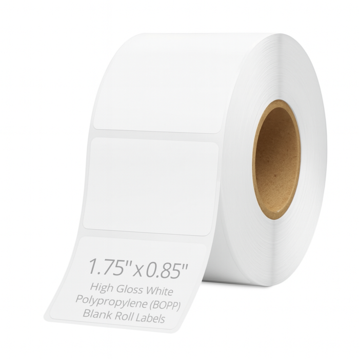 1.75" x 0.85" High-Gloss Paper Inkjet Labels - 1,220 per Roll