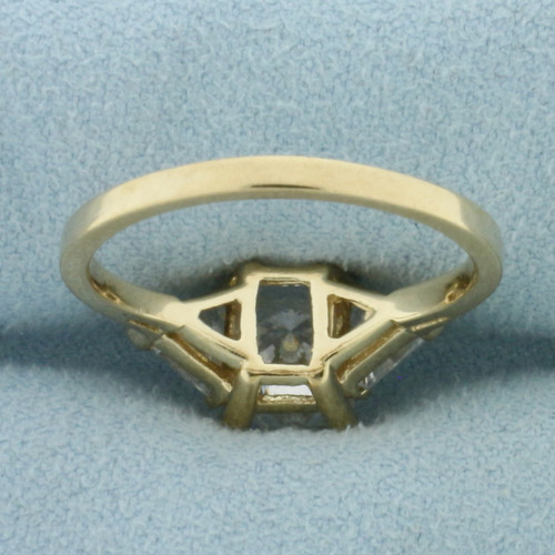 CZ 3-Stone Engagement Ring in 10k Yellow Gold