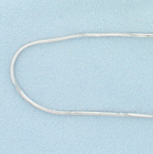 20 Inch Squared Snake Link Chain Necklace in 14k White Gold