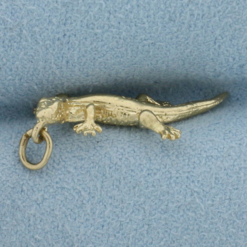Gecko Charm or Pendant in 14k Yellow Gold